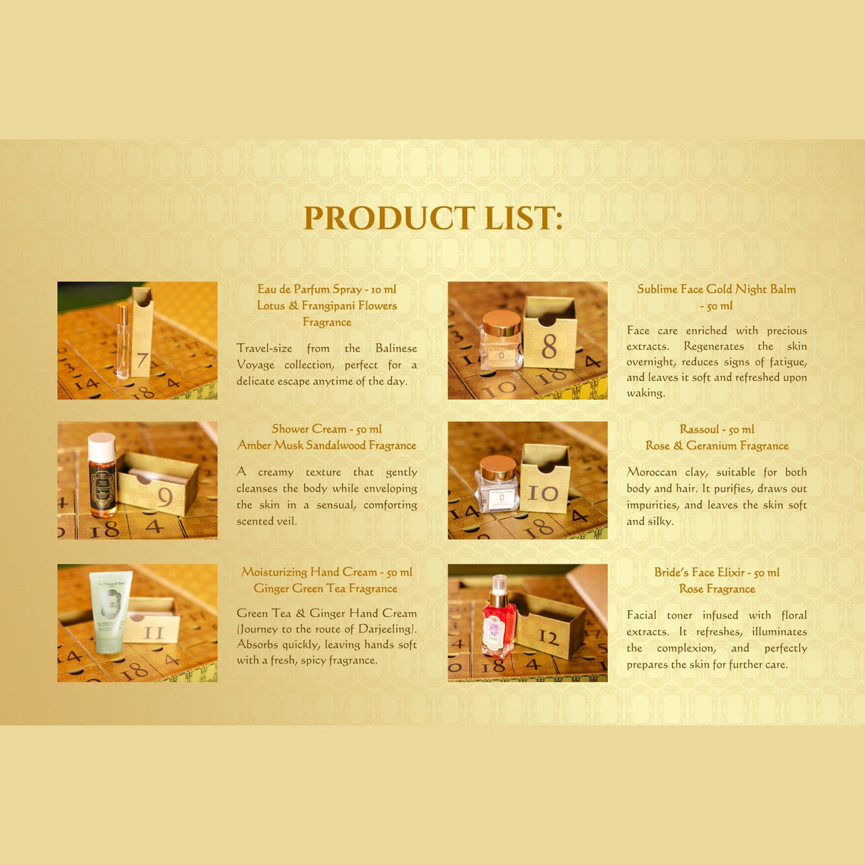 La Sultan De Saba Advent calendar 2025 Products
