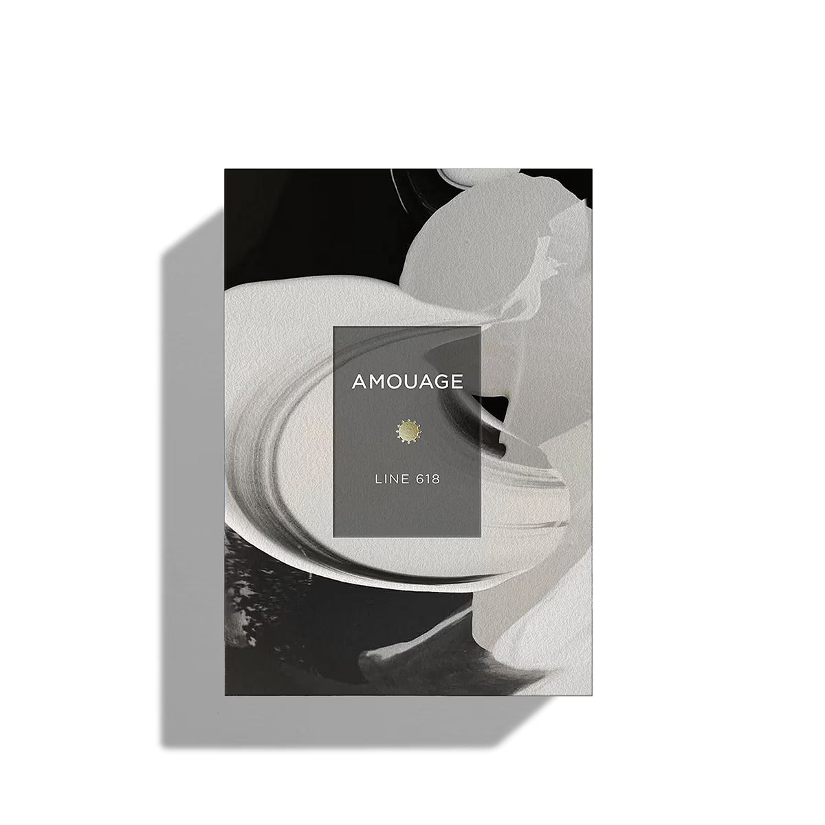 Amouage Line 618 perfume packaging with abstract design