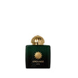 Amouage Epic Woman Eau de Parfum bottle in a deep emerald-green glass bottle with a polished gold domed cap and gold emblem